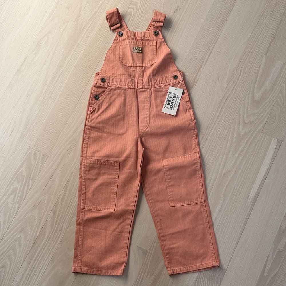 Pink Hey Gang Kids Overalls NWT